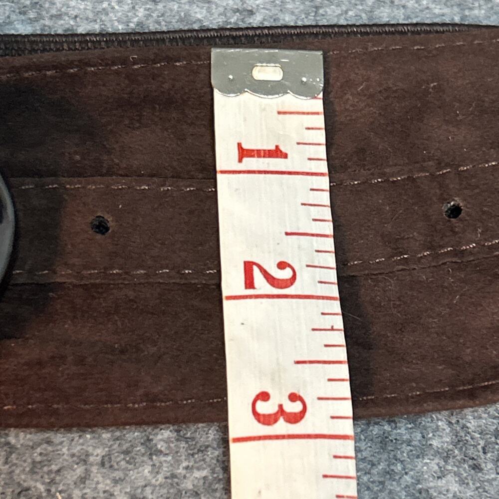 Vintage Women’s Belt Size 12 Wide Dark Brown Suede Elastic Jessica Howard - Picture 7 of 12